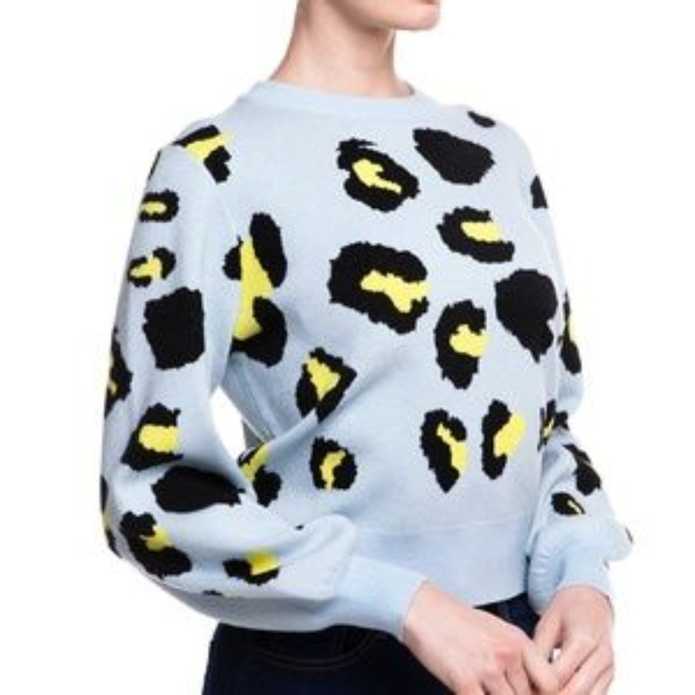 Wild Honey Blue Leopard Print Sweater - NWT